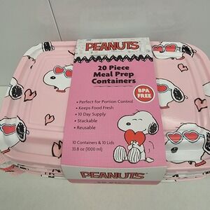 Peanuts Snoopy Valentine's Day Hearts 20 Piece Meal PreP Food Storage Containers